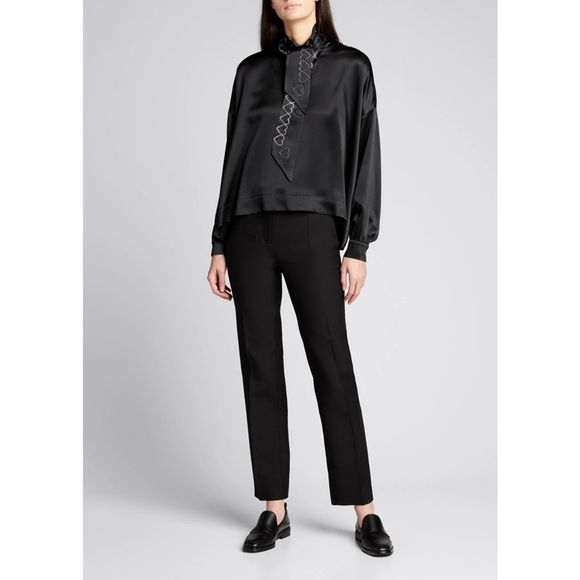 LIBERTINE Heart Silk Tie-neck Blouse - Picture 2 of 9